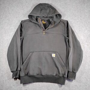 Carhartt Rain Defender Paxton Heavyweight 1/4 Zip Hoodie Mens Medium Dark Gray